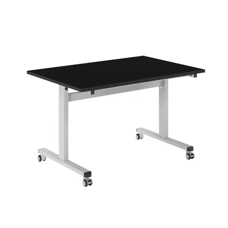 Pro Flip Rectangular Table - W1200 x D800 x H725mm - White Legs - Black